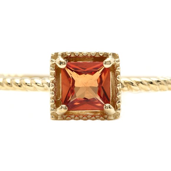 Exquisite Natural Orange Sapphire 14K Solid Yellow Gold Ring